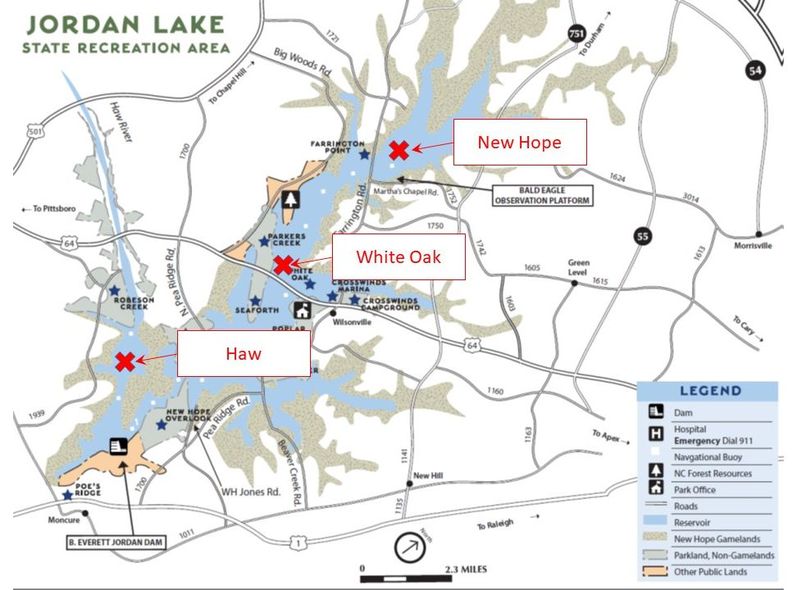 Jordan Lake Nc Map - Table Rock Lake Map